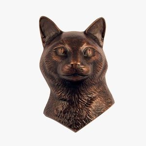 Pottery Barn Bronzed Oil Hand Cast Cat Shaped Door Knocker 🐈